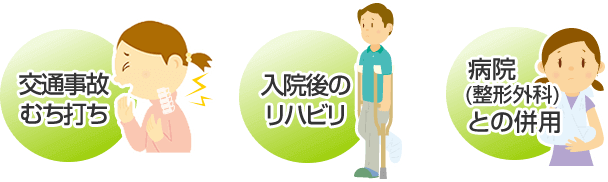 交通事故むち打ち 入院後のリハビリ 病院（整形外科）との併用